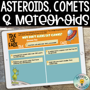 Asteroids comets and meteoroids digital interactive lesson and review