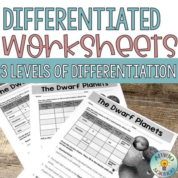 dwarf planets lesson digital or print lesson with worksheet and task cards