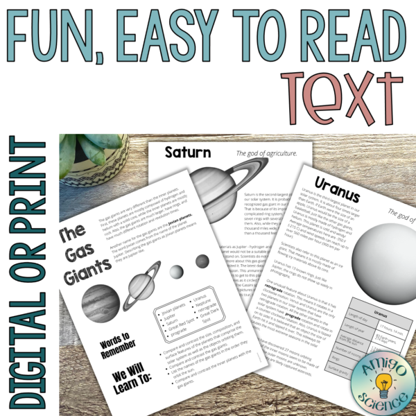gas giants lesson digital or print lesson with worksheet and task cards
