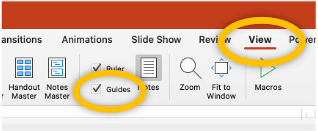 Picture of PowerPoint Tip showing Guides