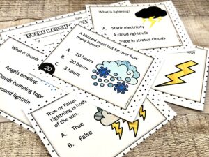 severe weather task cards, severe weather review, tornado, hurricane, blizzard, thunderstorm