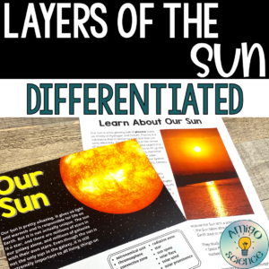 layers of the sun differentiated lesson with layers of the sun worksheet and quiz