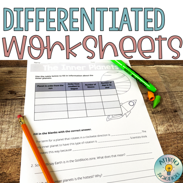 inner planets lesson digital or print lesson with worksheet and task cards