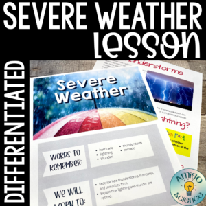 Severe weather activity and worksheet differentiated