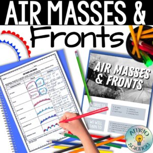 Air masses and fronts lesson, air masses and fronts activity, air masses and fronts worksheet, air masses and fronts answers, quiz, middle school science lesson