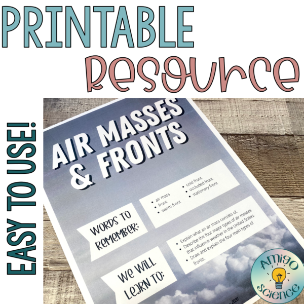 Air masses and fronts lesson, air masses and fronts activity, air masses and fronts worksheet, air masses and fronts answers