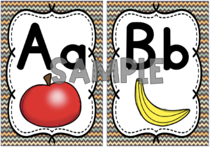 Picture of Alphabet Posters that coordinate with the back to school freebie