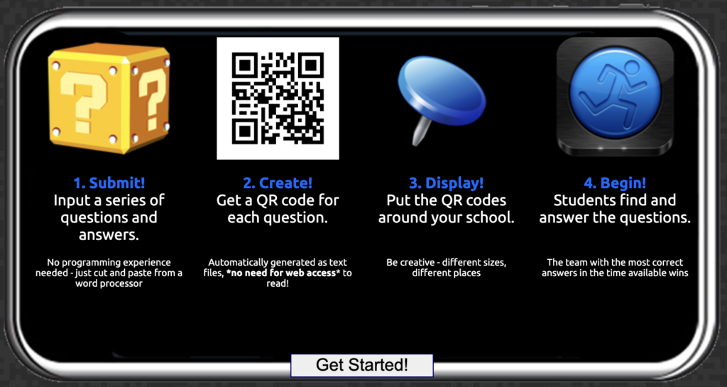 Picture of a fun classroom game called QR Code