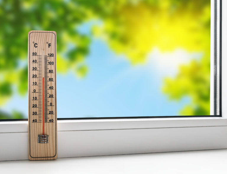 Picture of thermometer in window