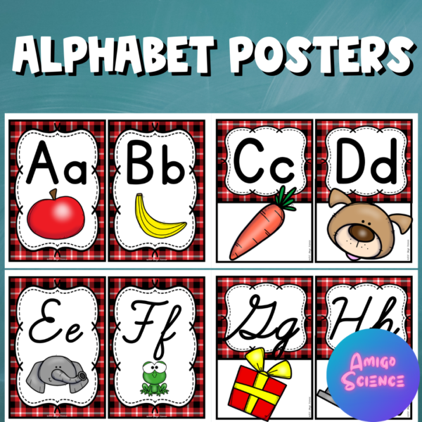 picture of plaid alphabet posters