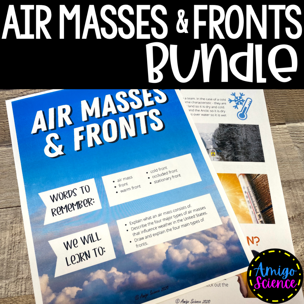 Link to air masses and weather fronts lessonbundle