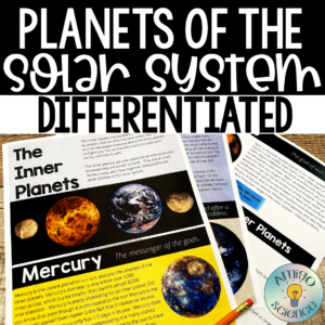 Planets of the Solar System featuring two complete lessons about the inner planets and gas giants.
