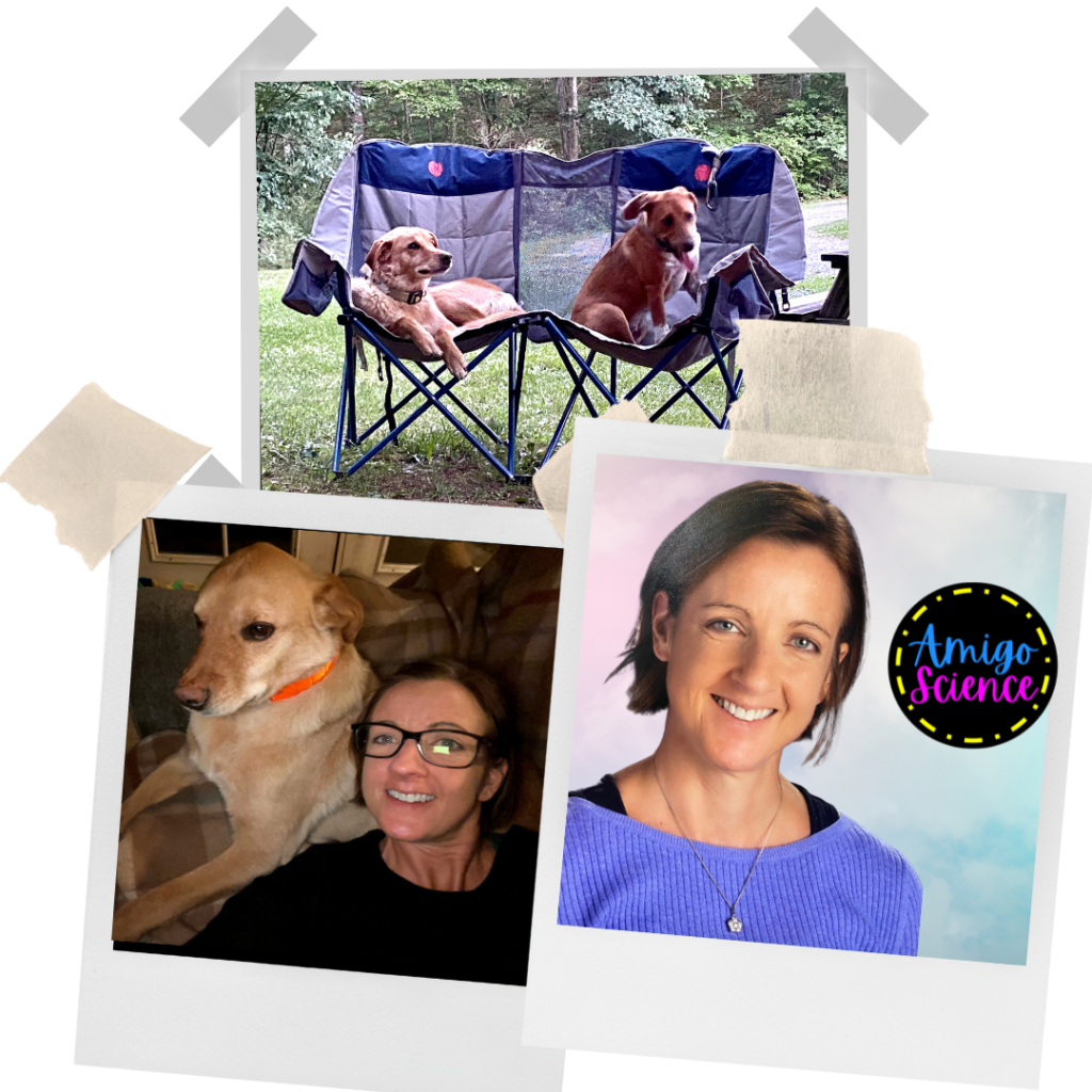 Photo Collage of Author and dogs