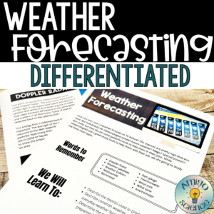 weather tools lesson, weather forecasting lesson, weather and climate lesson, weather lesson, differentiated weather lesson