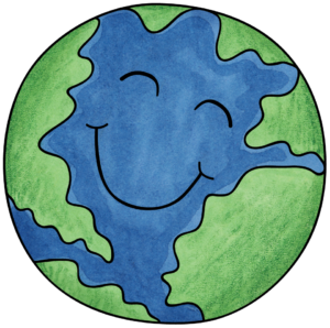happy earth clipart by Kate Hadfield