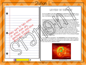 Picture of Layers of the Sun Lesson Lab