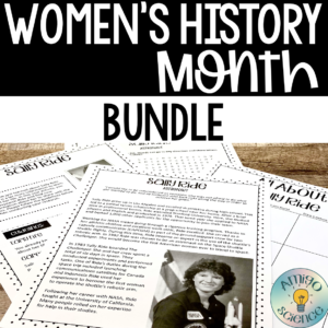 Women's History Month activity featuring 10 women in history