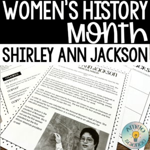 Women's History Month Activity featuring Shirley Ann Jackson