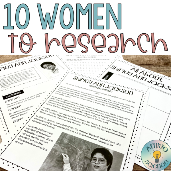 Women's History Month activity featuring 10 women in history