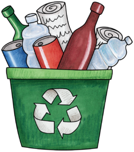Picture of recycle bin for 10 fun earth day activities to do with middle schoolers