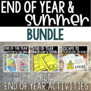 Picture of end of year activities and summer activities bundle