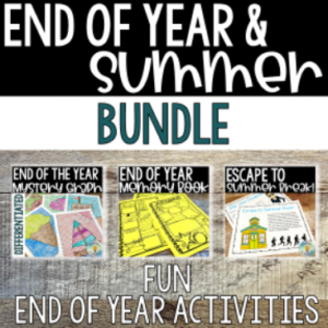 Picture of end of year activities and summer activities bundle