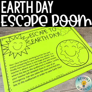 Picture of earth day escape room interactive activity for middle school students