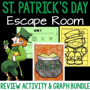 St. Patrick's Day Mystery Graph Activity, Holiday math activity, St. Patrick's Day math activities, St patricks day coordinate graphing math activity, review activity, st patrick's day review
