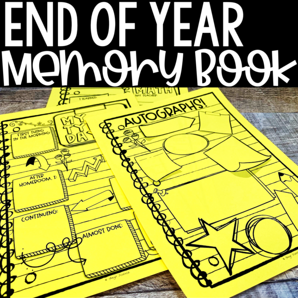 Picture of end of the year memory book with editable cover