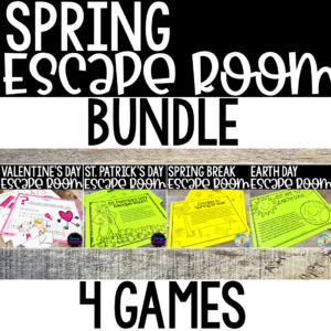 Picture of spring break escape room bundle for middle school