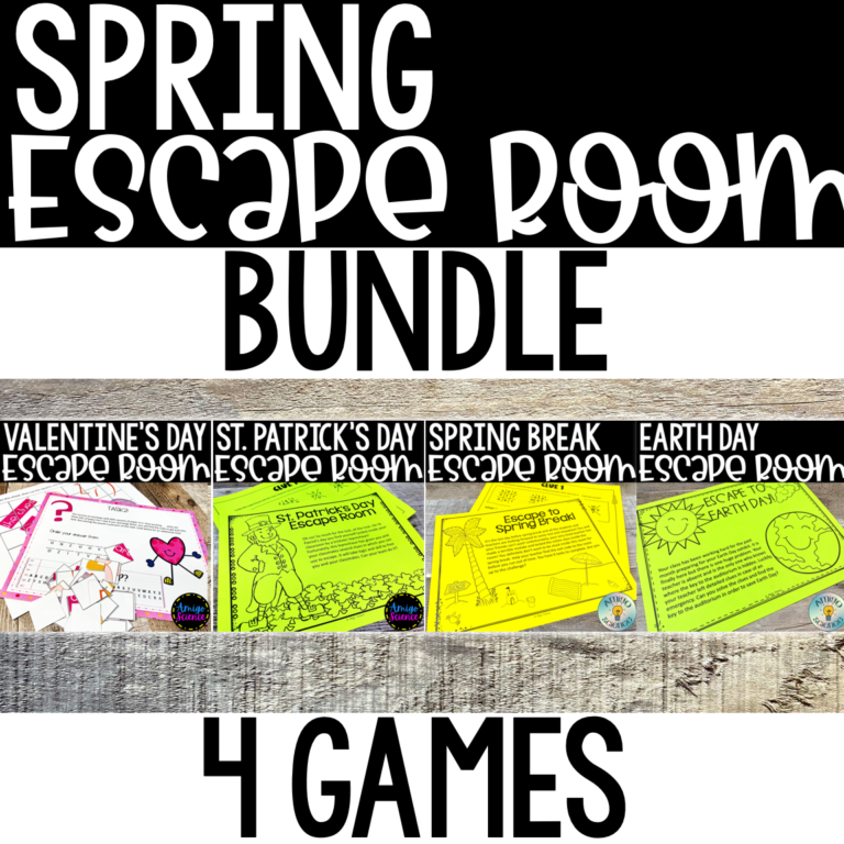 Picture of spring break escape room bundle for middle school