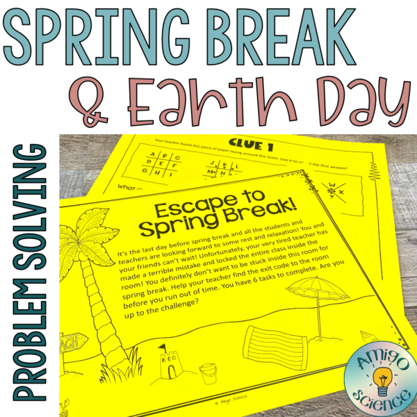 Picture of spring break escape room bundle for middle school