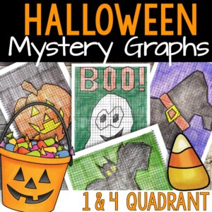 Halloween mystery graphs, halloween coordinate graph, halloween math activity, halloween math lesson