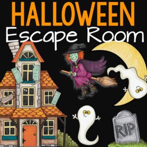 Halloween Escape Room Reading Comprehension Math Logic Worksheets Activities