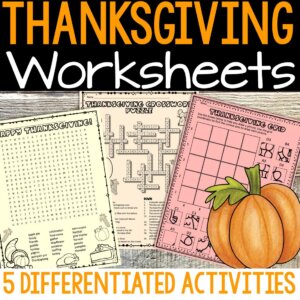Thanksgiving Activities Thanksgiving Worksheets for middle school, holiday worksheets, middle school fun sheets