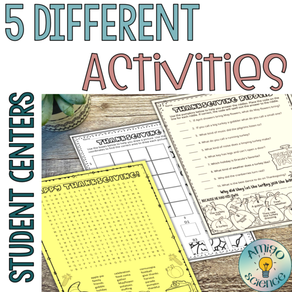 Thanksgiving Activities Thanksgiving Worksheets for middle school