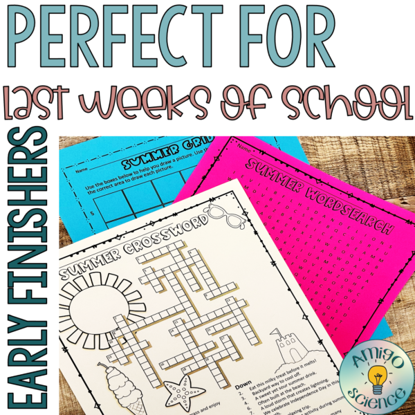 End of year worksheets, summer activities