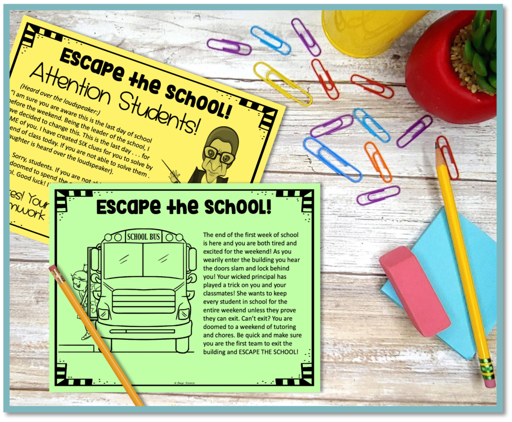back to school escape room, back to school escape room game, back to school activity