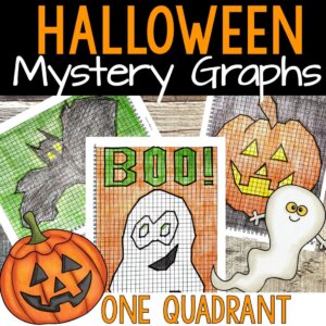 Halloween mystery graphs, halloween coordinate graph, halloween math activity, halloween math lesson