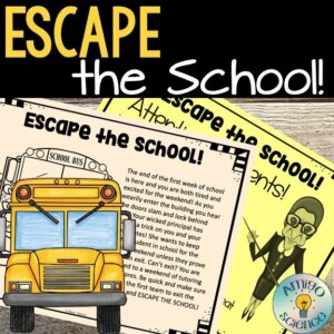 Back to School escape room, Back to school escape room game, back to school activity, back to school lesson