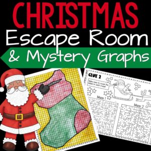 Christmas activities, Christmas worksheets, Christmas lessons, Christmas fun sheets, holiday worksheets, Christmas escape room, holiday escape room, Christmas escape room game, Holiday escape room game