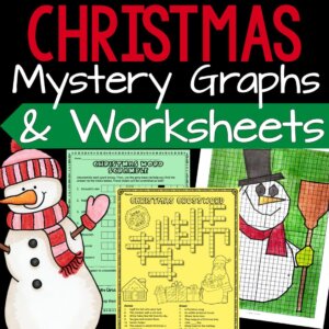 Christmas activities, Christmas mystery graphs, Christmas worksheets, Christmas lessons, Christmas fun sheets, holiday worksheets, holiday mystery graphs, Christmas coordinated mystery graph worksheets