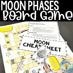 moon phases activity, moon phases game, phases of the moon game, predicting moon phases, moon phase game activity, moon phases game, moon phases lesson plan, lunar phases game, phases of the moon game for students, moon phases board game
