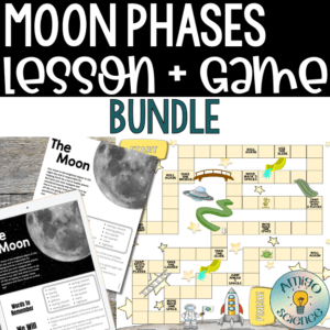 moon phases activity, moon phases lesson, phases of the moon lesson, moon phases game, phases of the moon game, board game, review board game, moon phases review, phases of the moon review, moon phases review game, phases of the moon review game