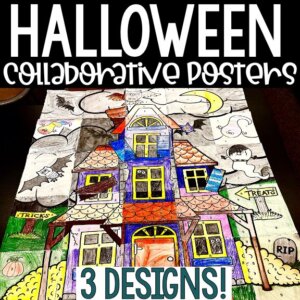 Halloween activities, halloween collaborative poster, middle school halloween activities, halloween craft, halloween fun, halloween school activities