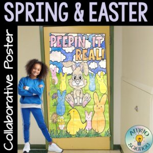 Easter Spring Collaborative Door Poster - Bulletin Board Coloring Activities - Cover Image