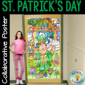 St. Patrick's Day Collaborative Poster Coloring Activity - March Door Poster - Cover Image