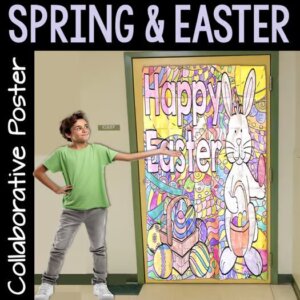Easter Spring Collaborative Door Poster or Bulletin Board Craft Activities - COLLABORATIVE POSTER
