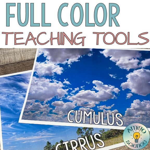 Types of Clouds & Severe Weather Activities & Differentiated Worksheets - Full Color Teaching Tools - 3