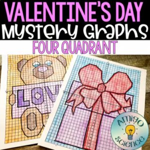 Valentine’s Math 4 Quadrant Graphing Activity Mystery Picture - MYSTERY GRAPH FOUR QUADRANT